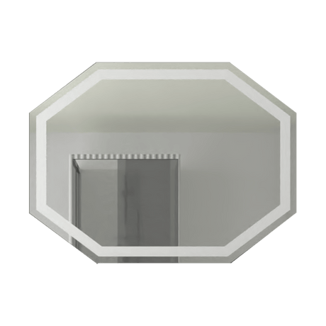 Espejo de Baño Led Mizu Plateado 80x60cm Hexagono con Sandblasting - Espejos de Baño | Bylmo