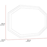 Espejo de Baño Led Mizu Plateado 80x60cm Hexagono con Sandblasting - Espejos de Baño | Bylmo