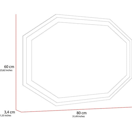 Espejo de Baño Led Mizu Plateado 80x60cm Hexagono con Sandblasting - Espejos de Baño | Bylmo