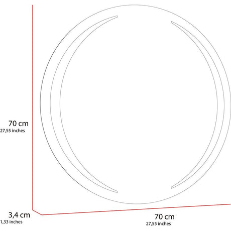 Espejo de Baño Oliver Plateado 70x70cm Redondo y con Iluminiación Led - Espejos de Baño | Bylmo