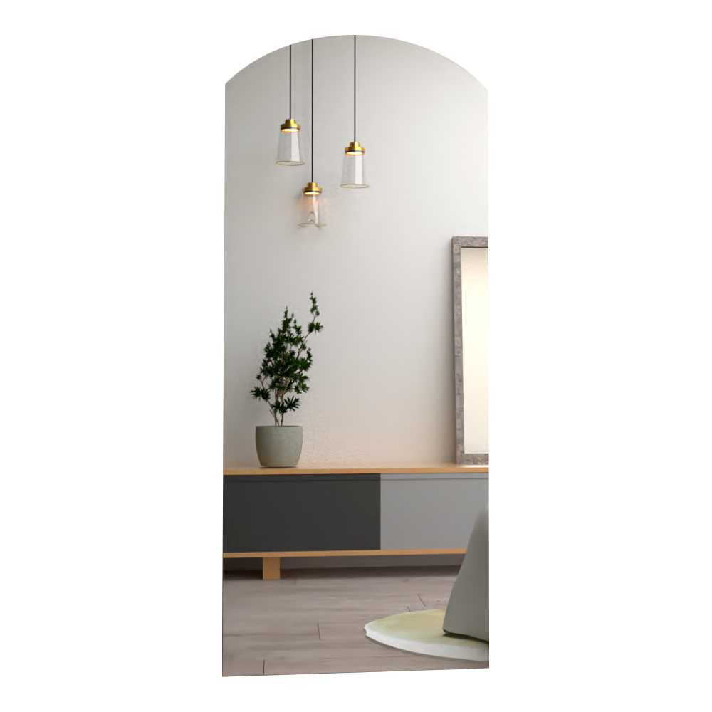 Espejo de Pared Oporto Plateado 50x130cm Arco Superior sin Marco - Espejos Decorativos | Bylmo