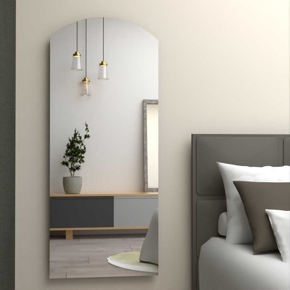 Espejo de Pared Oporto Plateado 50x130cm Arco Superior sin Marco - Espejos Decorativos | Bylmo