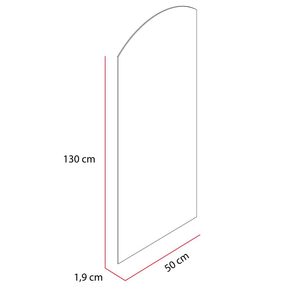 Espejo de Pared Oporto Plateado 50x130cm Arco Superior sin Marco - Espejos Decorativos | Bylmo