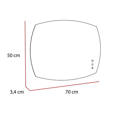 Espejo de Baño Led Touch Retro Plateado 70x50cm Rectangular - Espejos Decorativos | Bylmo