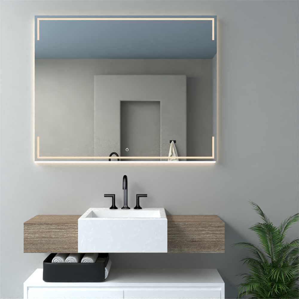 Espejo de Baño Terranova Plateado 80x100cm Rectangular y con Iluminiación Led - Espejos Decorativos | Bylmo