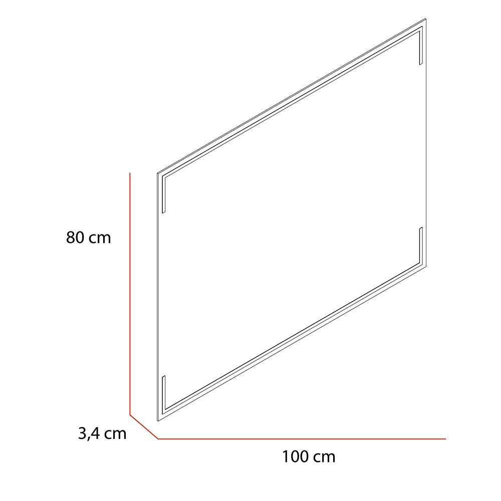 Espejo de Baño Terranova Plateado 80x100cm Rectangular y con Iluminiación Led - Espejos Decorativos | Bylmo