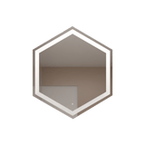 Espejo de Baño Led Touch Wolf Plateado 70x70cm Hexagono con Sandblasting - Espejos de Baño | Bylmo