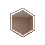 Espejo de Baño Led Wolf Plateado 70x70cm Hexagono con Sandblasting - Espejos de Baño | Bylmo