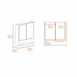 Gabinete de Baño Laguna Wengue 60x63cm Cuadrado con Espejo y con Cuatro Entrepaños - Gabinetes de Baño | Bylmo