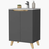 Gabinete de Baño Laurent Plomo 60 cm Incluye Lavamanos - Gabinetes de Baño | Bylmo