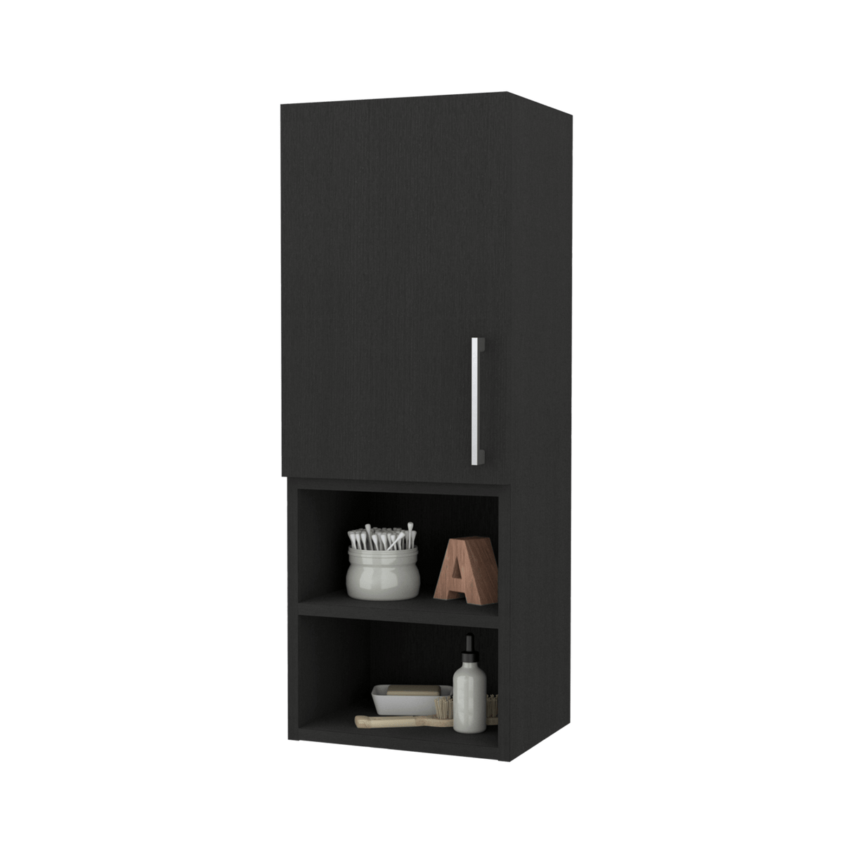 Gabinete de Baño Madrid Wengue 30x80cm Rectangular sin Espejo y con Dos Entrepaños - Gabinetes | Bylmo