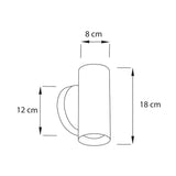 Lámpara de Pared LED Milan Negro 12x18cm de Dos Luces con Bombilla - Iluminacion | Bylmo