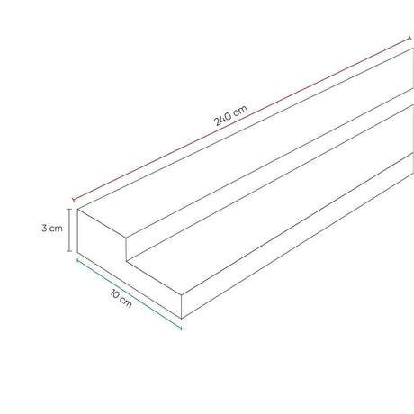 Marco Niebla Gris 3 x 10 x 240 cm de Interior - Puertas | Bylmo