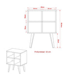 Mueble Auxiliar Colombia Cafe y Gris 45 cm con Entrepaños - Mesas | Bylmo