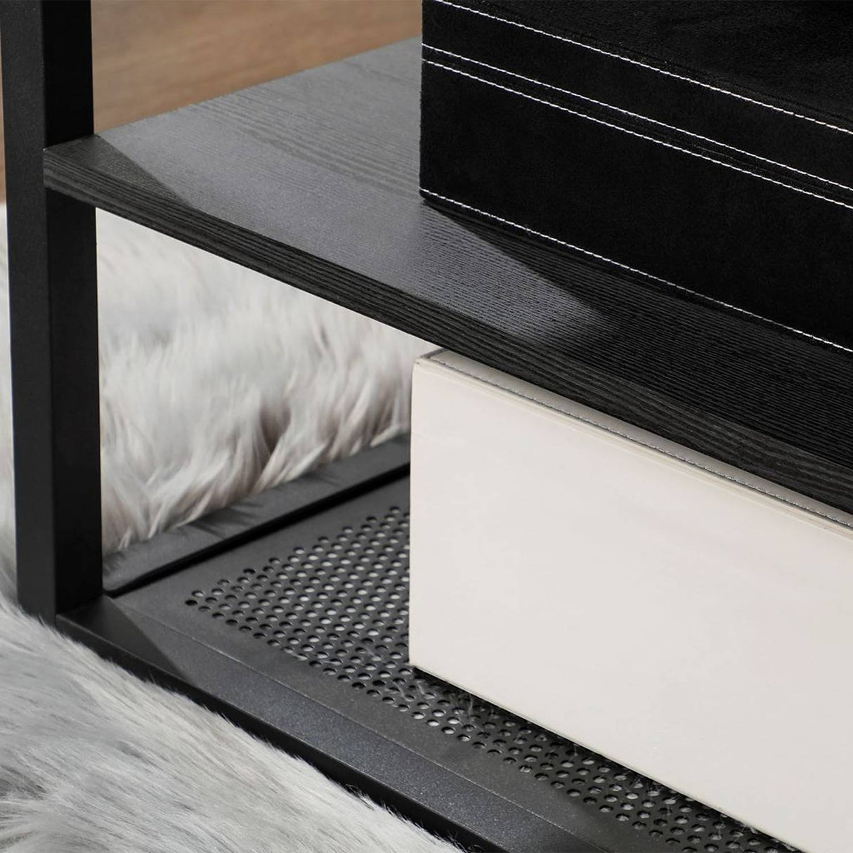 Mesa de Centro Negro 100x45cm Rectangular y con Compartimientos - Mesas de Centro | Bylmo