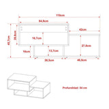 Mesa de Centro Albacete Almendra 110x45.7cm Rectangular y con Compartimientos - Mesas | Bylmo