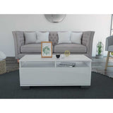 Mesa de Centro Aurora Blanco 100 cm con Dos Puertas - Mesas de Centro | Bylmo