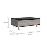 Mesa de Centro Ceniza 80x29cm Rectangular Transformable Con Patas - Mesas | Bylmo