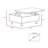 Mesa de Centro Ceniza 80x29cm Rectangular Transformable Con Patas - Mesas | Bylmo