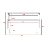 Mesa de Centro Ceniza 80x29cm Rectangular Transformable Con Patas - Mesas | Bylmo