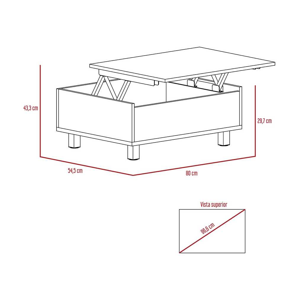 Mesa de Centro Gamba Blanco 80 cm Extensible - Mesas de Centro | Bylmo