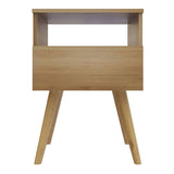 Mesa de Noche York Rovere 45x63.4cm con Un Cajón y con Un Compartimiento - Mesas de Noche | Bylmo