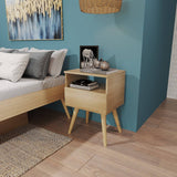 Mesa de Noche York Rovere 45x63.4cm con Un Cajón y con Un Compartimiento - Mesas de Noche | Bylmo