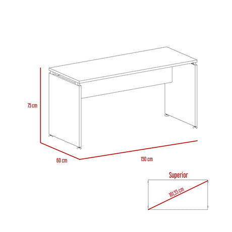 Escritorio Home Office Coñac 150x60cm sin Cajones - Escritorios | Bylmo