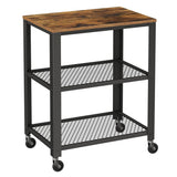 Mueble Auxiliar Pepper Café Rústico y Negro 60 cm con Rodachinas - Barras y Muebles Auxiliares | Bylmo