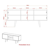 Rack Ecuador Almendra y Gris 136 cm con Dos Puertas - Muebles para TV | Bylmo