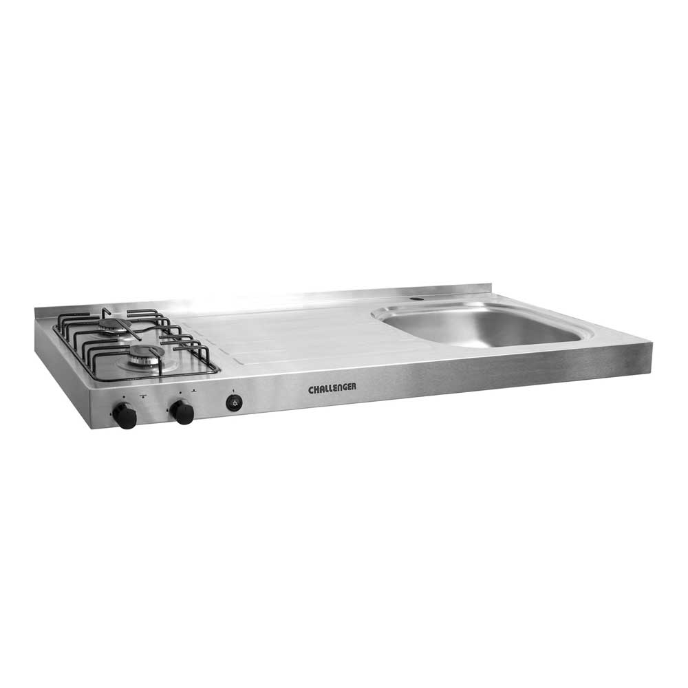 Mesón de Cocina Acero 120x6.7cm Para Lado Derecho con Estufa y Pozuelo - Muebles Inferiores | Bylmo