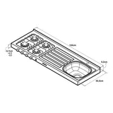 Mesón Derecha Noris Acero 150 cm - Muebles Inferiores | Bylmo