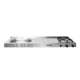 Mesón de Cocina Acero 120x6.7cm Para Lado Izquierdo con Pozuelo y Estufa - Muebles Inferiores | Bylmo