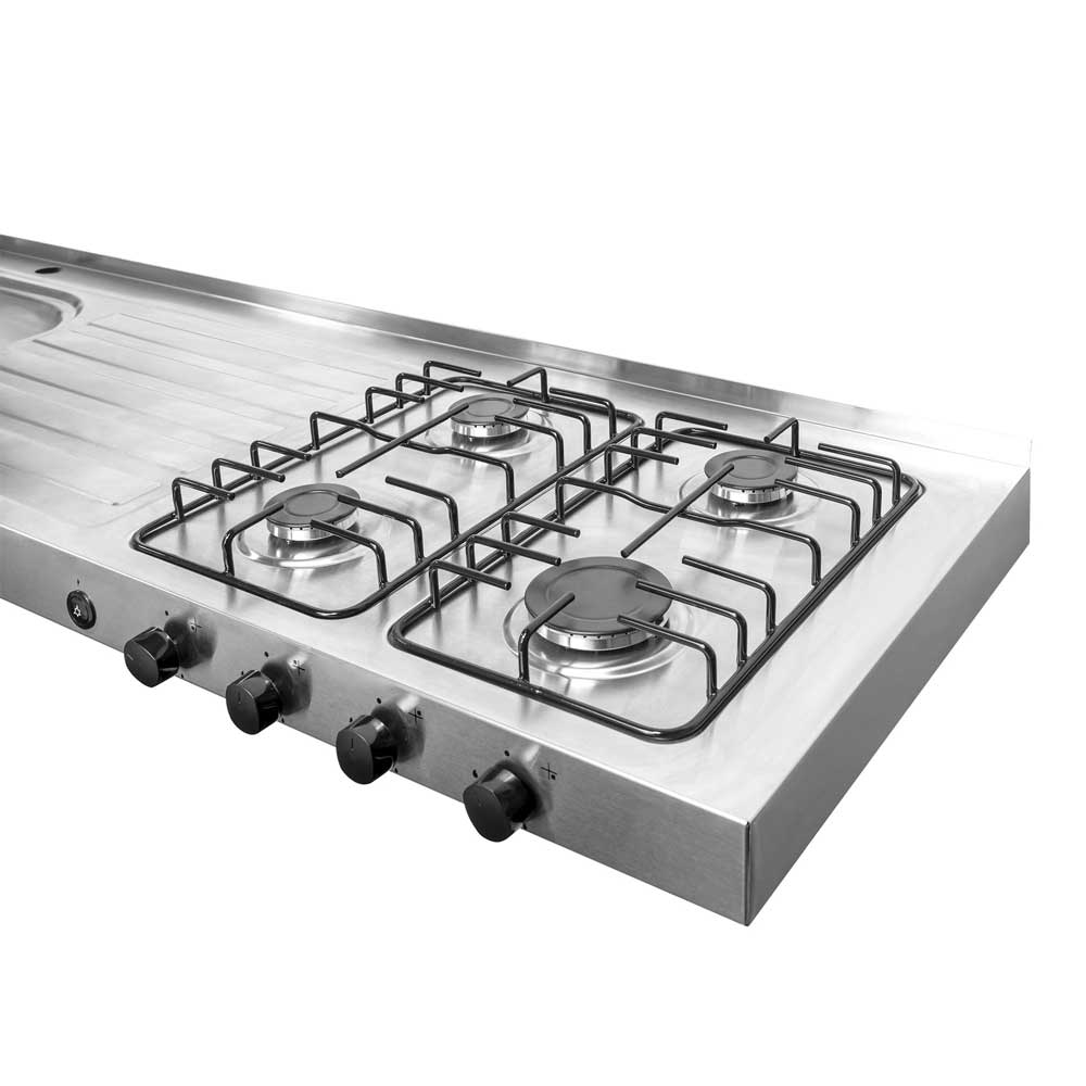 Mesón Izquierda Noris Acero 150 cm - Muebles Inferiores | Bylmo