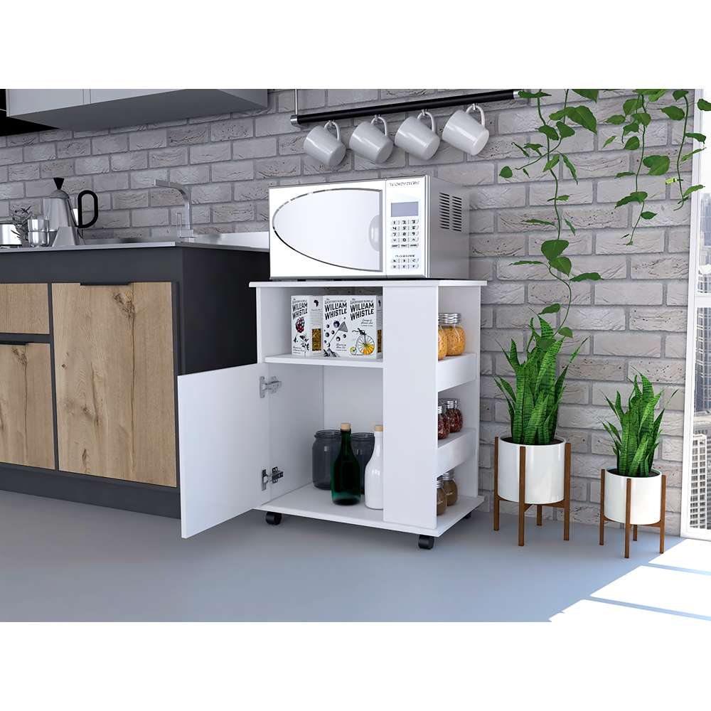 Módulo Para Microondas Kat Blanco 60 cm con Entrepaños - Alacenas y Muebles Microondas | Bylmo