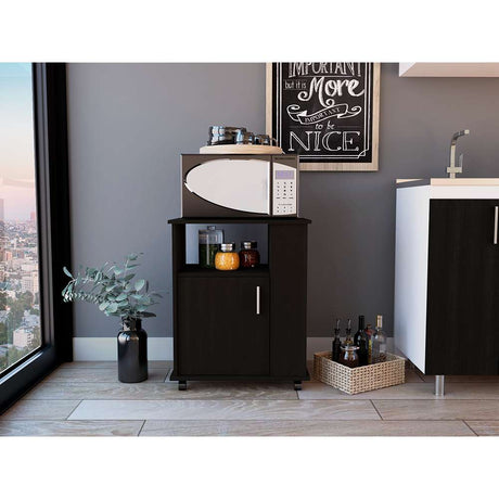Módulo Para Microondas Kat Wengue 60 cm con Entrepaños - Alacenas y Muebles Microondas | Bylmo