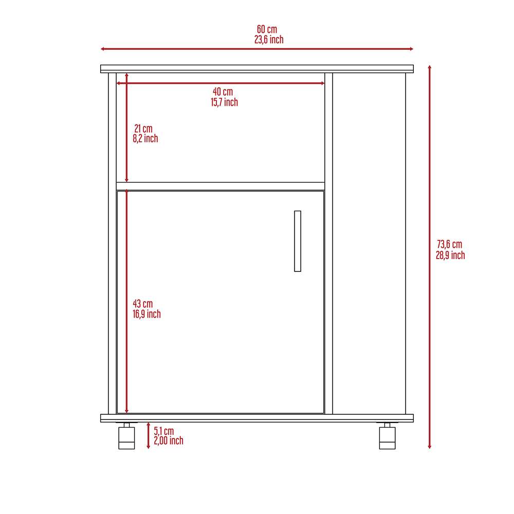 Módulo Para Microondas Kat Wengue 60 cm con Entrepaños - Alacenas y Muebles Microondas | Bylmo