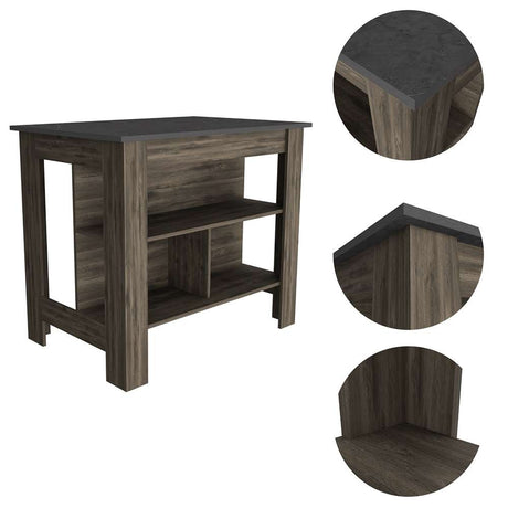 Mueble Auxiliar de Cocina Cala Bellota y Onix 100x100cm con Dos Entrepaños y con Tres Comportamientos - Alacenas y Muebles Microondas | Bylmo