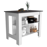 Mueble Auxiliar de Cocina Cala Blanco 100x100cm con Dos Entrepaños y Tres Compartimientos - Barras y Muebles Auxiliares | Bylmo
