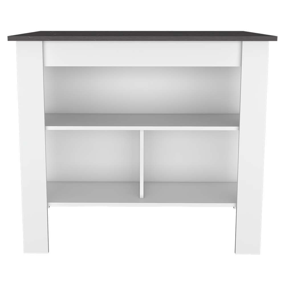 Mueble Auxiliar de Cocina Cala Blanco 100x100cm con Dos Entrepaños y Tres Compartimientos - Barras y Muebles Auxiliares | Bylmo