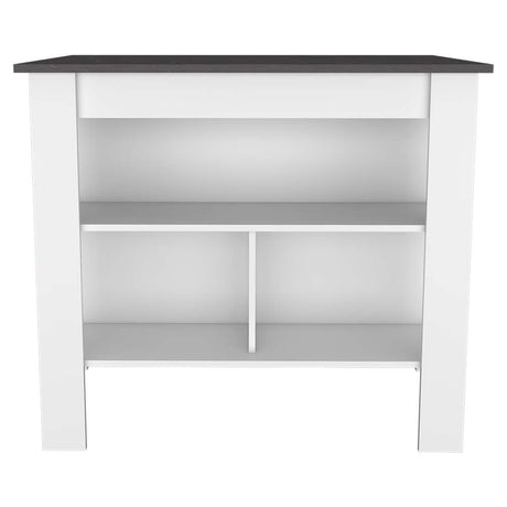 Mueble Auxiliar de Cocina Cala Blanco 100x100cm con Dos Entrepaños y Tres Compartimientos - Barras y Muebles Auxiliares | Bylmo