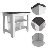 Mueble Auxiliar de Cocina Cala Blanco 100x100cm con Dos Entrepaños y Tres Compartimientos - Barras y Muebles Auxiliares | Bylmo