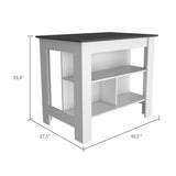 Mueble Auxiliar de Cocina Cala Blanco 100x100cm con Dos Entrepaños y Tres Compartimientos - Barras y Muebles Auxiliares | Bylmo