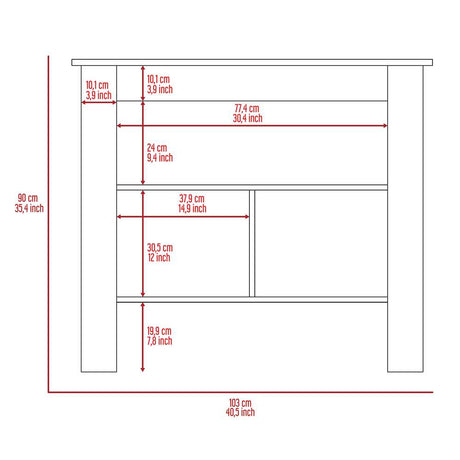 Mueble Auxiliar de Cocina Cala Blanco 100x100cm con Dos Entrepaños y Tres Compartimientos - Barras y Muebles Auxiliares | Bylmo