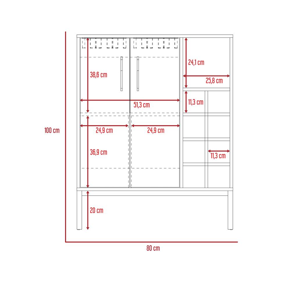 Bar Soho Duna 80 cm con Dos Puertas - Bares | Bylmo