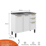 Cocina Integral Multipla Blanco 105 cm Izquierda con Mesón - Cocinas | Bylmo
