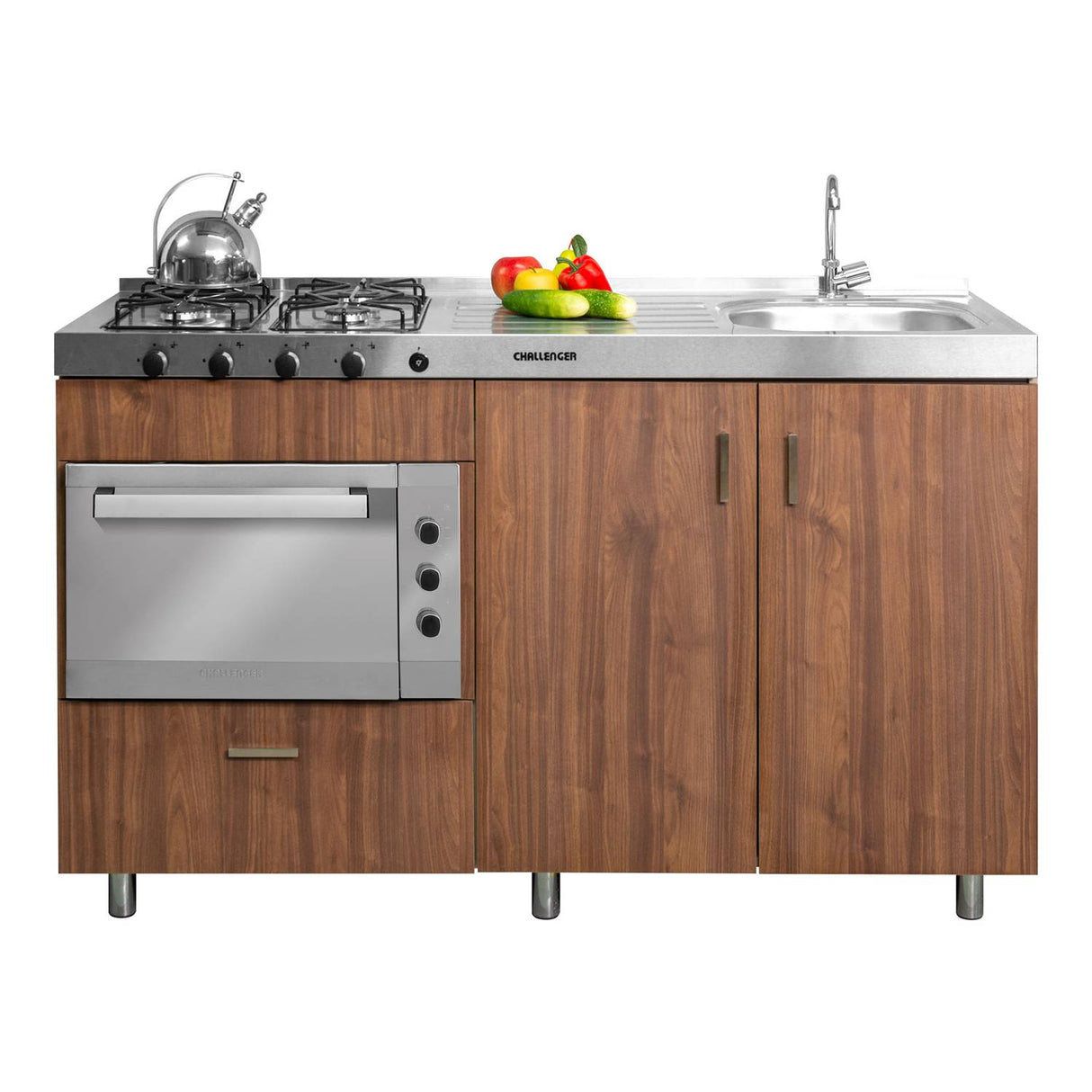 Mueble Inferior con Dos Puertas y Un Cajón Peters Dark 150 cm sin Mesón - Cocinas | Bylmo