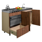 Mueble Inferior con Dos Puertas y Un Cajón Peters Dark 150 cm sin Mesón - Cocinas | Bylmo