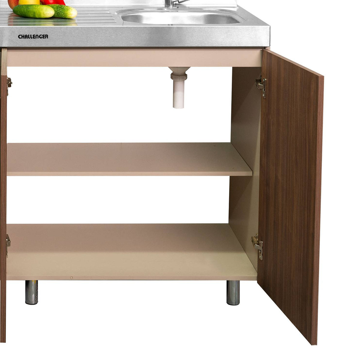 Mueble Inferior con Tres Puertas y Un Cajón Saur Dark 180 cm sin Mesón - Cocinas | Bylmo