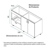 Mueble Inferior con Dos Puertas y Un Cajón Soldeu Amber 150 cm - Muebles Inferiores | Bylmo